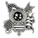 Air Force patriotic American flag tattoo design idea