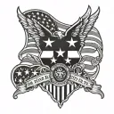 Air Force patriotic American flag tattoo design idea