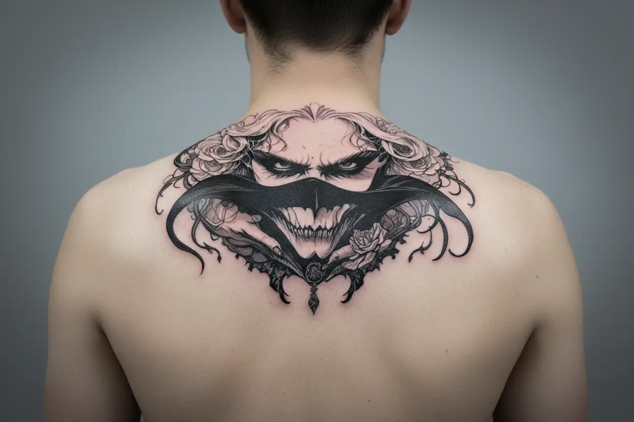 romantic vampires tattoo design idea