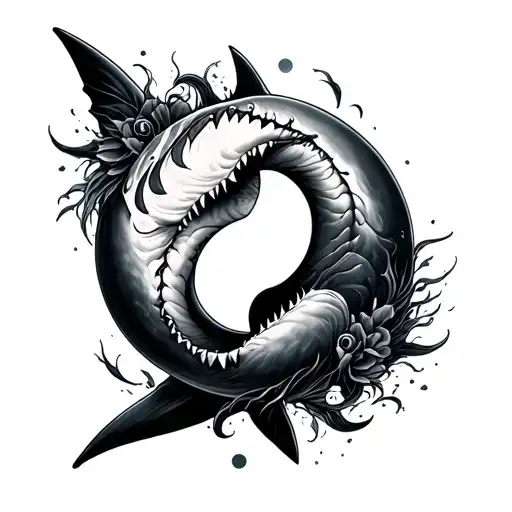 Shark Yin Yang tattoo design idea