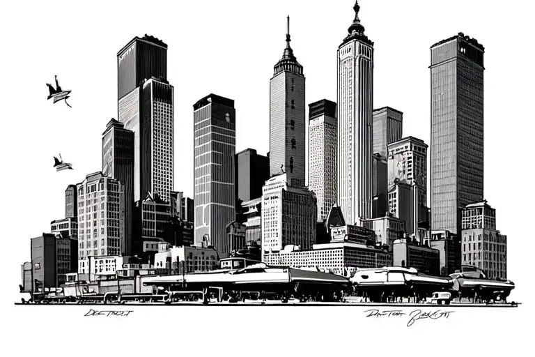 Detroit Motor City tattoo design idea