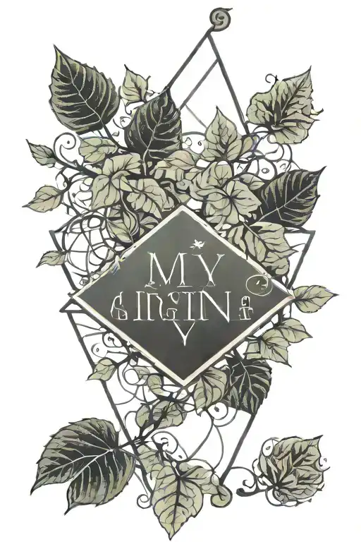 my daughter name surrounded by ivy vine tattoo design idea