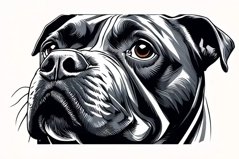 Pitbull face tattoo design idea