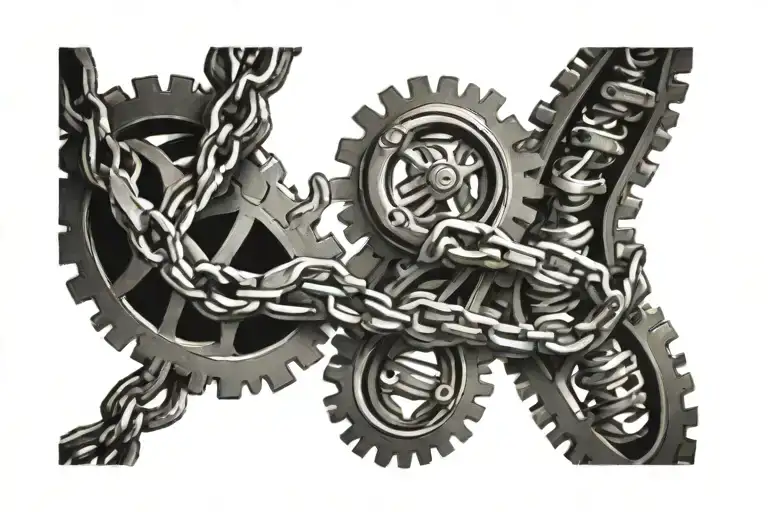 DNA and bike chain tattoo design idea