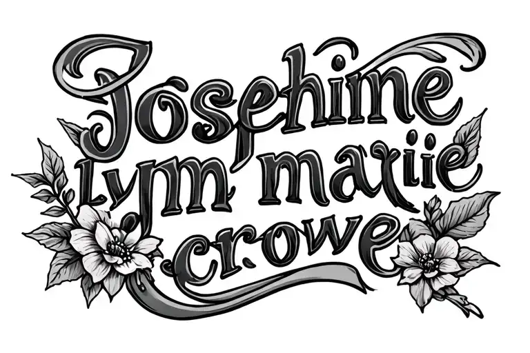 "Josephine lynn marie crowe" cursive font tattoo design idea
