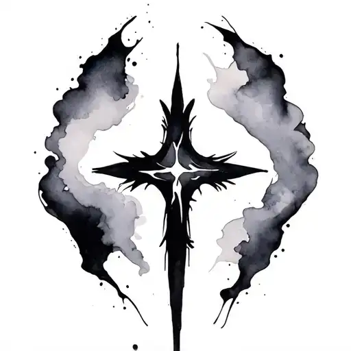 Watercolor Cross tattoo design idea