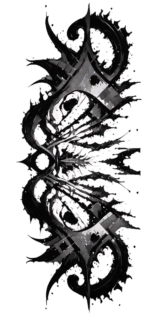 thick cyber sigilism gothic brutalism black abstract dynamic modern neogothic dark tattoo design idea