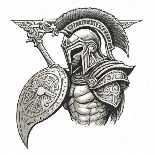 Greek Spartan tattoo design idea