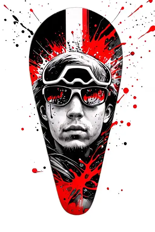 snowboarding, electrogitar , surfing tattoo design idea