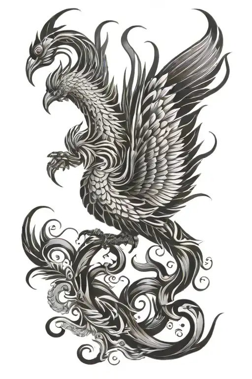 Scorpio Phoenix bird tattoo design idea