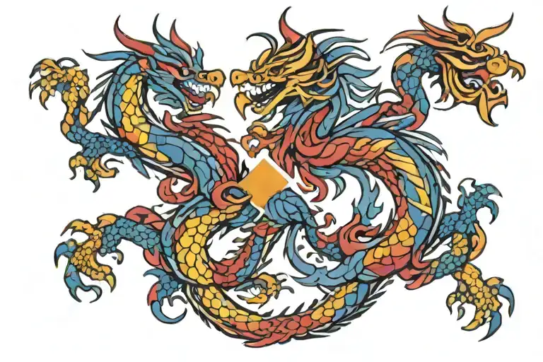 Filipino dragon with Filipino flag intertwined tattoo design idea