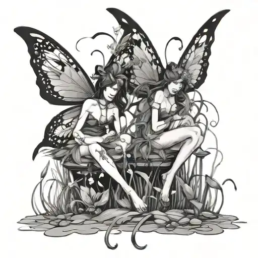 swamp fairies tattoo design idea