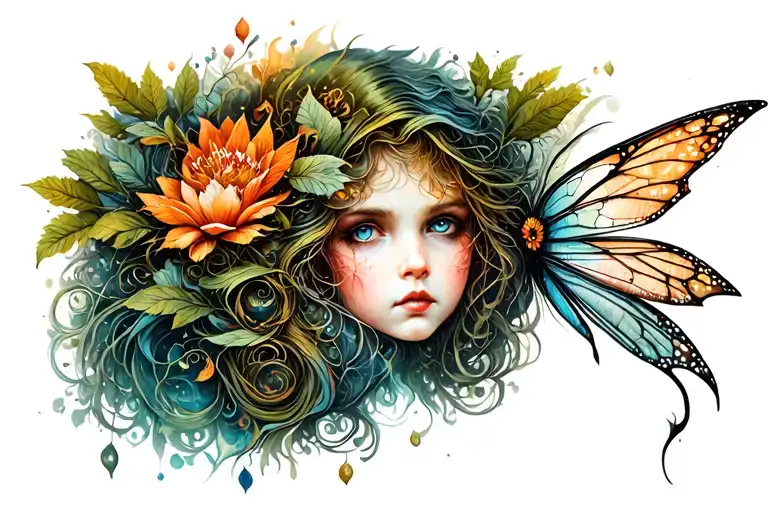 Fairy dark very complex confusing tattoo design inspired enchanted forest  giant tattoo  tattoo design idea