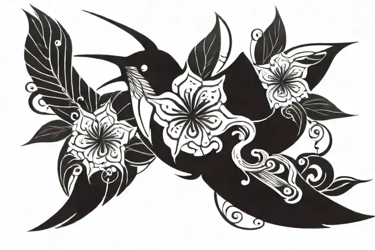 humming bird tattoo design idea