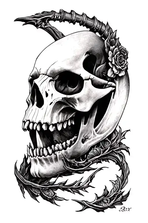 Rex skull tattoo design idea