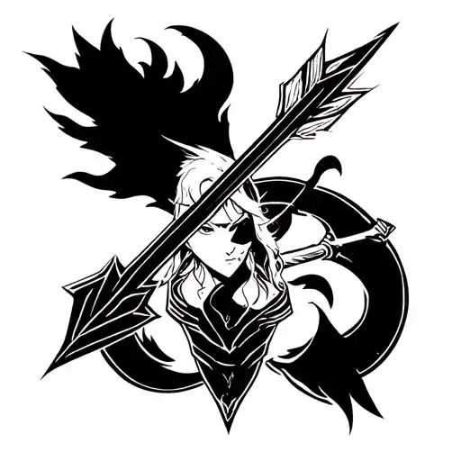 an arrow like avatar the last airbender tattoo design idea