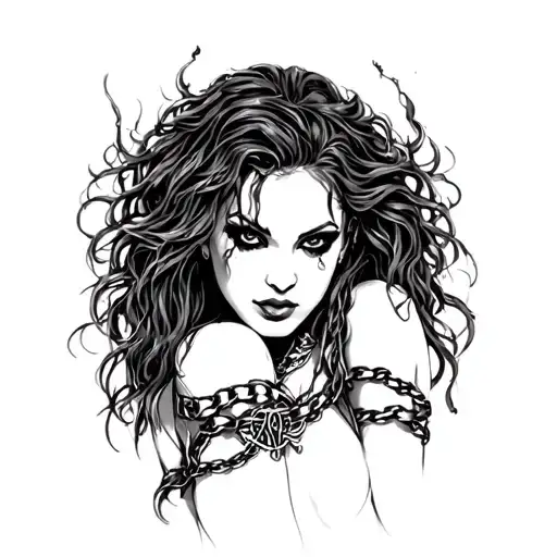 Alice In Chains pinup girl tattoo design idea