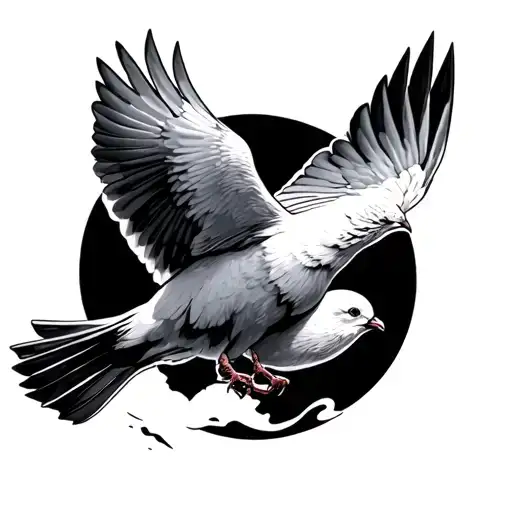 dove flying tattoo design idea