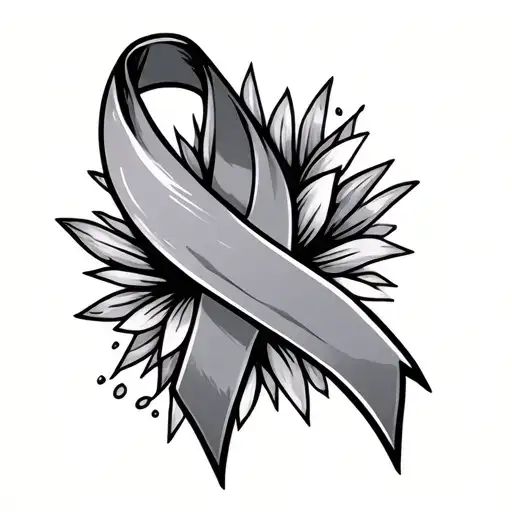 Breast Cancer Ribbon tattoo design idea