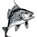 bass fish with stars tattoo design idea