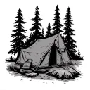 Camping tattoo design idea