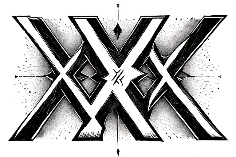 M + K (Nordic/rune geometry)• Bold, angular lines; M and K interlock like ancient runes.• Works well as a minimalist s tattoo design idea