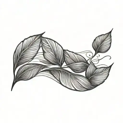 leaves blowing leaves and wind tattoo design idea