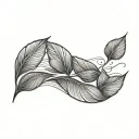leaves blowing leaves and wind tattoo design idea