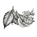 leaves blowing leaves and wind tattoo design idea