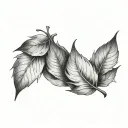 leaves blowing leaves and wind tattoo design idea