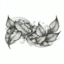leaves blowing leaves and wind tattoo design idea