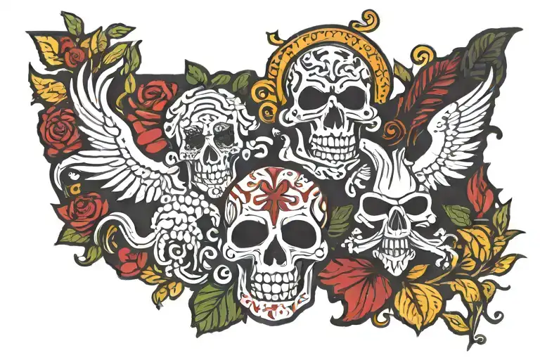 Louisiana and Mississippi state drawing tattoo design idea