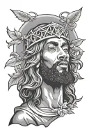 black Jesus tattoo design idea