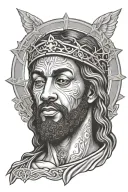 black Jesus tattoo design idea