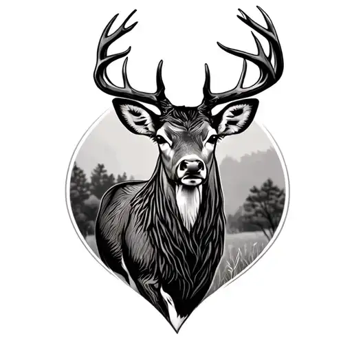 deer, Australian bush, cattle brand tattoo design idea