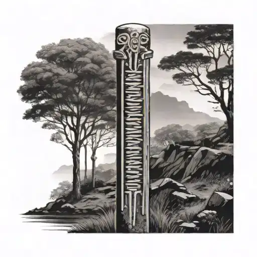 irish ogham ancient tattoo design idea