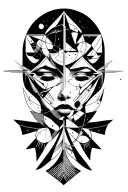 deconstruct, psychedelic, lost in time, sadness tattoo design idea
