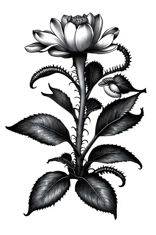 magnolia Susan and Venus fly trap tattoo design idea