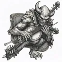 devil playing the fiddle tattoo design idea