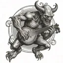 devil playing the fiddle tattoo design idea