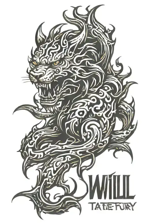 blackout tattoo that says "will, fire, fury"  tattoo design idea