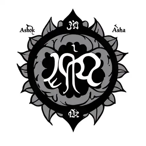 Ashok name tattoo design idea