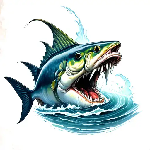 jonah ejected from the mouth of the big fish tattoo design idea