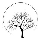 tree with dna-strand trunk symbolizing life tattoo design idea