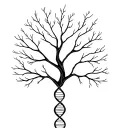 tree with dna-strand trunk symbolizing life tattoo design idea