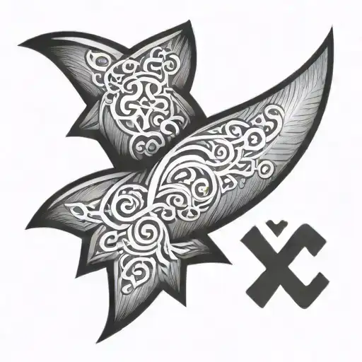 XO on neck tattoo design idea