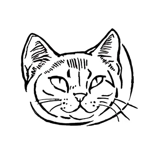orange cat memorial tattoo design idea