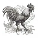 fighting rooster tattoo design idea