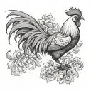 fighting rooster tattoo design idea