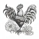 fighting rooster tattoo design idea